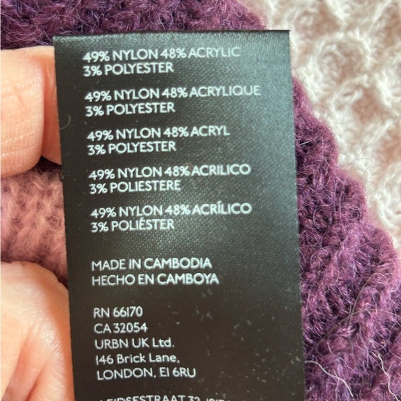 Urban Outfitters worn look distressed Stripe Cardigan Purple Pink Women's  Xs - Picture 16 of 16